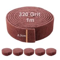 Schleifvlies 1m x 83mm, 6 Rollen Korn 320 - Vielseitiges Schleifvlies für Metall, Holz, Lack, Edelstahl