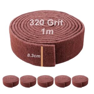 Schleifvlies 1m x 83mm, 6 Rollen Korn 320 - Vielseitiges Schleifvlies für Metall, Holz, Lack, Edelstahl