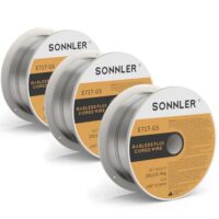 Drei Rollen 0,8mm Fülldraht für MIG-MAG-Schweißgeräte ohne Gas, Schweißdraht mit D100-Drahtdorn und 20mm Durchmesser