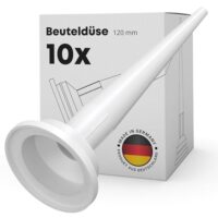 Silikon-Spitze, 10x Aufsatz für Silikonspritze, Beuteldüse Standard 120 mm, Kartuschenspitzen für Silikonkartuschen, Dichtungsdüse für Auspresspistole, Dichtungsdüse Silikon
