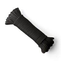 SNURO Nylon Seil, 6mm, 20 Meter lang, schwarz, hochwertiges Produkt für private Verwendung, robust und stabil, Bruchlast 622 kg, ideal für Zelten, Fahnenmasten und Sichern schwerer Lasten