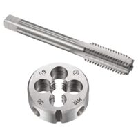 Gewindebohrer und Schneideisen in Metrischem Linksgewinde, ideal für Herstellung oder Reparatur von Außen- und Innengewinden.