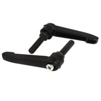 Verstellbarer Klemmhebel Griff mit M8 x 30mm Gewinde, Schwarz, 2 Stück