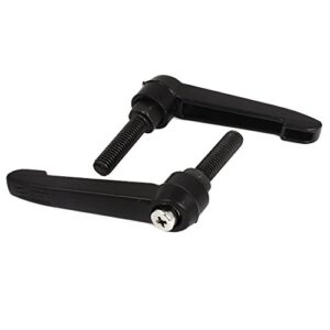 Verstellbarer Klemmhebel Griff mit M8 x 30mm Gewinde, Schwarz, 2 Stück