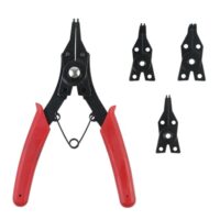 Sprengringzange 4-in-1, Sicherungsringe für innere und äußere Verwendung, Set mit 4 wechselbaren Backen