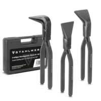 STAHLWERK Falzzangen Set 0° | 45° | 90° mit 60 mm Maulbreite Abkantzange | Blechzange | Biegezange | Spenglerzange | Blechbiegezange | Dachdeckerzange | Klempnerzange aus robustem Carbon-Stahl
