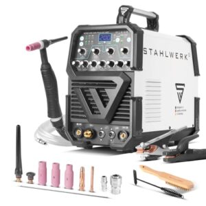 STAHLWERK Schweißgerät AC/DC WIG 200 Puls ST, mit 200A, HF-Zündung, Pulsfunktion, ideal für Aluminium & Dünnblech, inkl. WP-26F Flexkopf-Brenner