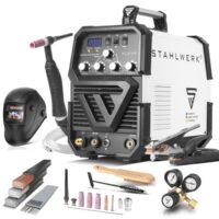 STAHLWERK Schweißgerät 2 in 1 Kombi Vollausstattung AC/DC WIG 200 ST für Aluminium und Stahl schweißen, IGBT-Inverter, HF-Zündung, Smartkühlung