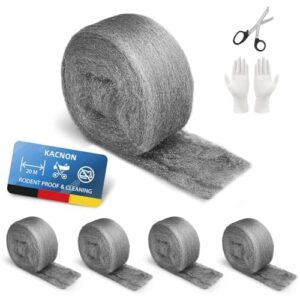 Hochwertige Stahlwolle gegen Mäuse, mit Handschuhe und Schere. Ideal für Löcher und Wandrisse in Haus oder Garage.