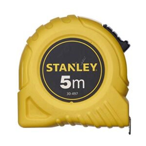 Stanley Bandmaß Basic, 0-30-497 (5m Länge, Maßband mit robustem Kunststoff-Gehäuse, 19mm breit)