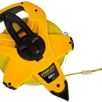 Ergonomisches Bandmass für Heimwerker und Handwerker mit 60 m Länge, Genauigkeitsklasse III, Stanley Rahmenbandmass Power Winder Fiberglas
