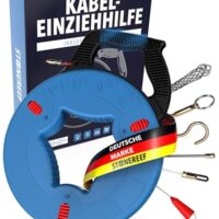 Kabel-Einzieh-Spirale, Einzieh-Spirale mit Feder für Kabel und Elektroinstallationen, 30 Meter Länge