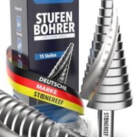 STUFENBOHRER PROFIS Werkzeug mit 15 Stufen Ø 4-32mm, hochwertiger HSS-Stahl
