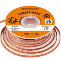 Entlötlitze zum Entfernen des Lötzinn und Zerlegen elektrischer Komponenten, No-Clean Entlötlitze (2,5mm 1,5m)
