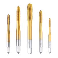 5 Stück Profi Gewindeschneider Bit Set M3 M4 M5 M6 M8 HSS Titan für Metallgewinde Einschnittgewindebohrer Fertigschneider Maschinengewindebohrer Bit zum Schneiden von Metallgewinden