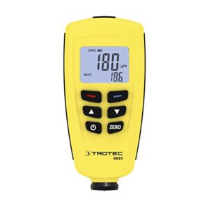 TROTEC Lackmessgerät BB20 - Lackschichten Messgerät für Auto - Messbereich 0 bis 1.250 µm, Speicher für 400 Messwerte, USB
