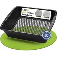 UPP Gartensieb 2-in-1 mit Einstellbarer Machengröße - Sieb, Erdsieb, Sandsieb für den Garten - Schwarz