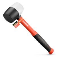 Gummihammer 450g mit schwarzen und weißen Gummiköpfen, ergonomischer Griff und Schonhammer für Bodenleger und Fliesensets