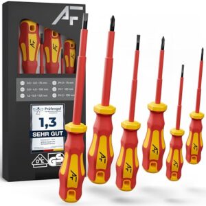 VDE-Schraubendreher-Set magnetisch 6-teilig, Hergestellt aus S2-Stahl in Industriequalität, isoliert bis 1000 V