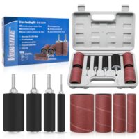 VIBRATITE 20 Stück Schleifhülsen Set - Gummi Schleiftrommel Set mit Werkzeugkasten für Bohrmaschine und Spindelschleifer, ideal für Oberflächenbearbeitung von Holz, Metall, Leder, Kunststoff, Stein, Glas und Porzellan