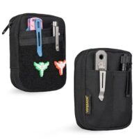 VIPERADE VE31 EDC Pouch Mini EDC Tasche, EDC Pocket Organizer Kleine Tasche Organize, Mini Admin Pouch mit Klettverschluss für Camping, Buschhandwerk/Reisen/Wandern - Schwarz