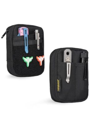 VIPERADE VE31 EDC Pouch Mini EDC Tasche, EDC Pocket Organizer Kleine Tasche Organize, Mini Admin Pouch mit Klettverschluss für Camping, Buschhandwerk/Reisen/Wandern - Schwarz