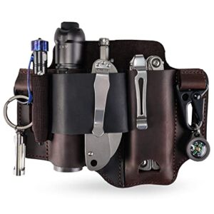 Multitool-Leder-Scheide, EDC-Taschen-Organizer für Herren mit Platz für Taschenlampe, Multitool, Stifte und Schlüssel