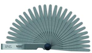 Vogel Germany Fühlerlehren-Satz (21 Blatt, Messbereich: 0,05 – 2,00 mm, aus gehärtetem Federstahl, konische Blattform, 100 mm lang)