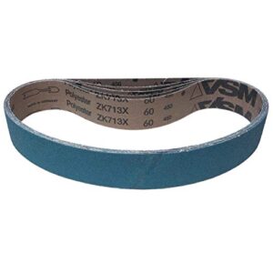 VSM Schleifband ZK713X - 50 x 800 mm - Körnung P120 - 5 Stück - für Metall Edelstahl INOX - reißfeste robuste Gewebeunterlage - Profi-Schleifbänder für Schärfmaschinen