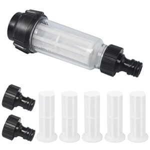 Wasserfilter-Gartenschlauch, 3/4 Zoll Wasser Vorfilter Set mit Filtereinsatz und Schnelladapter für Hochdruckreiniger, Pumpen und Düsen