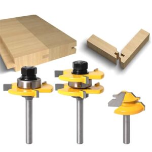 Professionelles 3-teiliges Zungen- und Nutfräser Set, T-Track Slotting Fräser Router Bit Set, Scheibennutfräser Holzschneider Werkzeug Fräser Set für DIY Graviermaschine Trimmmaschine Holzbearbeitung