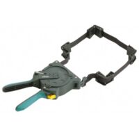 Wolfcraft Einhand-Rahmenspanner 3681000, Bandspanner für schnelle Fixierung von Brettern und Rahmen, Ratschen Eckspanner mit 5m Spannband
