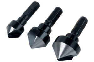 Wolfcraft Kegelsenker-Set mit Sechskantschaft für die Senkung von Bohrlöchern in Holz, NE-Metall und Kunststoff. Hochwertiges Werkzeugset für Profis und Anfänger.