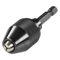 Schnellspan-Bohrfutter von wolfcraft, geeignet für Bohrmaschinenzubehör mit Spannweite 0,5-6,5 mm