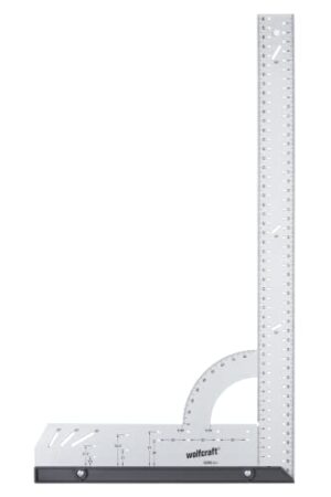 Wolfcraft Universalwinkel zum Anreißen und Zeichnen mit 90° Anschlagwinkel und abnehmbarer Winkelschiene für Möbelbau und Baugewerbe