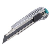 Wolfcraft Abbrechklingenmesser 4306000, extra scharfes Cutter-Messer mit 18mm Abbrechklinge, kompatibel mit Standardklingen für Hand- und Heimwerker.