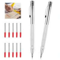 Wolframcarbid-Stift, Anreiß-Werkzeug für Metall, Glas und Keramikfliesen, 2 Stück, mit Magnet