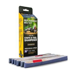 Premium Ersatz Schleifband Set für Knife & Tool Sharpener - Hochwertiger Schärfer mit 6 Stk. Schärfbändern in Körnung 6000