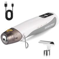 WORKPRO 7,2 V Mini Heißluftpistole, kabellos, drei Temperaturstufen, schnelle Heizung, tragbarer Heißluftgebläse mit Reflektordüse, 2000 mAh Li-Ionen-Akku