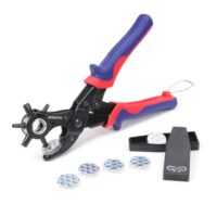 Workpro Revolverlochzange, hochwertige Lochzange für DIY-Hobby und Gewerbliche Benutzung, 6 Stanzgrößen, verschiedene Lochformen, doppelte Hebelmechanismus, antirutschiger Griff