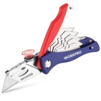 Faltbares Cuttermesser für Handwerker mit 5 Ersatzklingen für sicheres Arbeiten auf Teppichen ohne Risse oder Beschädigungen