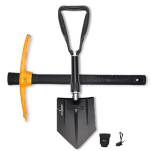 Xforst Set mit Klappspaten und Mini-Spitzhacke für Gartenarbeit, Camping und Survival