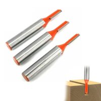 Hochwertige 8mm Schaft Holzfräser Fräser Set mit drei Stücken Gerade Fräser für professionelles Schneiden von Holz und MDF.