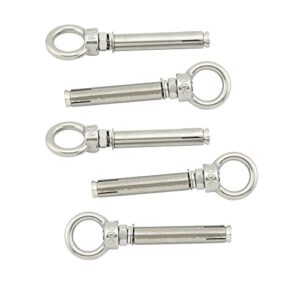Yasorn Ringschraube Anker Edelstahl M6x70mm Dehnschraube Mit Ring 5St - hochwertige Schraube für Heimwerker und Profis, edler Stahl, rostaufhaltender Finish