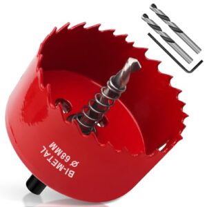 Yeepeo Lochsäge 68mm, Universal HSS M42 Bi-Metall Lochsägen mit Sechskant-Schaft und Bohrer Set für Holz, Rigips, Trockenbau, Kunststoffe