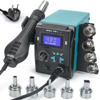YIHUA 959D-II Heißluft Lötstation mit digitaler Anzeige, LCD-Bildschirm und Schnellwechsel-Düsen für SMD-Reparaturen
