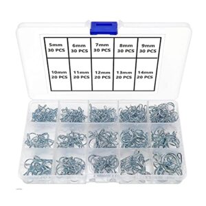 250 Stück 5-14 mm Schlauchschellen Set, Federclip Schlauchschelle, Kraftstoffleitung Klemme, Kraftstoffleitung Befestigung Schellen für Auto Motorrad Roller ATV