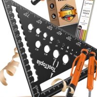 Präziser Anschlagwinkel für Zimmerer, Schreiner und Heimwerker mit Tieflochmarker und exaktem 90 Grad Winkel für Holzbearbeitung und Metallarbeit