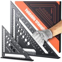 Multifunktionales Zimmermannswinkel Set mit Aluminium-Lineal und Winkelführung für verschiedene Anwendungsbereiche