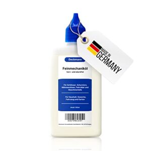 100 ml Flasche mit Feinmechaniköl, Nähmaschinenöl und Universalöl für feinmechanische Komponenten, Scharniere, Türen, Fenster und Elektro-Rasierer